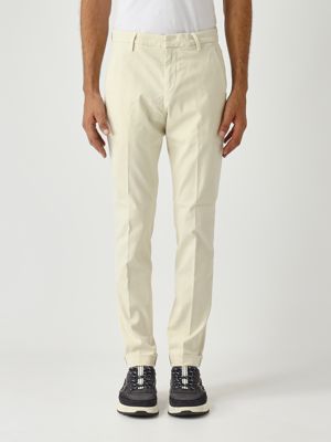 Gaubert slim fit stretch cotton gabardine trousers for men Butter Dondup