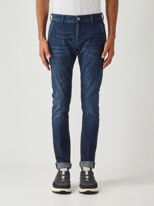 1. Konor skinny fit left hand stretch denim jeans for men Blue Denim Dondup up439ds0345ulg8du