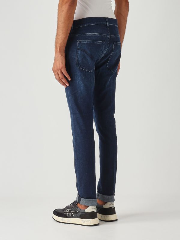 3. Konor skinny fit left hand stretch denim jeans for men Blue Denim Dondup up439ds0345ulg8du