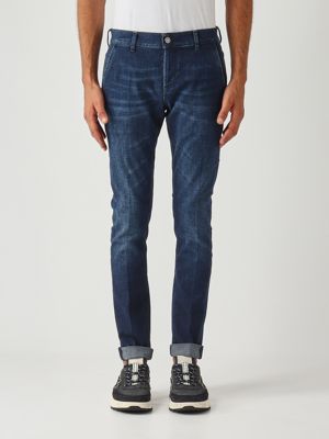 Jeans uomo Konor skinny fit in denim stretch left hand Denim Blu Dondup