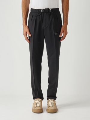 Bruce Herrenhose aus Stretch-Wollmischung Schwarz White sand