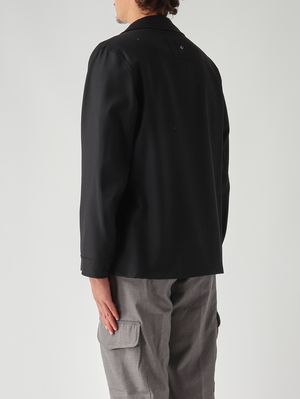 4. Sobrecamisa de hombre en mezcla de lana elástica Negro