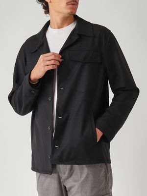 5. Sobrecamisa de hombre en mezcla de lana elástica Negro