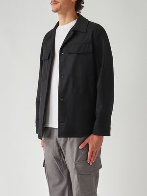 3. Sobrecamisa de hombre en mezcla de lana elástica Negro