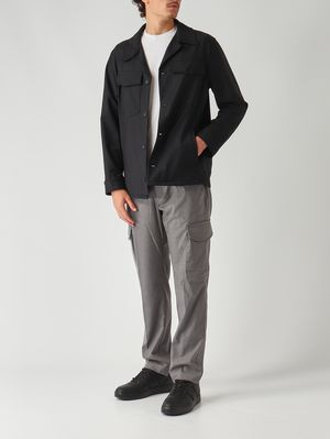 2. Sobrecamisa de hombre en mezcla de lana elástica Negro