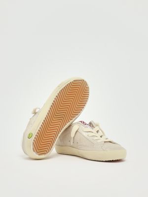 4. Super Star laminated leather sneakers for girls Sand-White