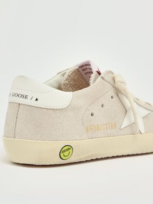 5. Super Star laminated leather sneakers for girls Sand-White