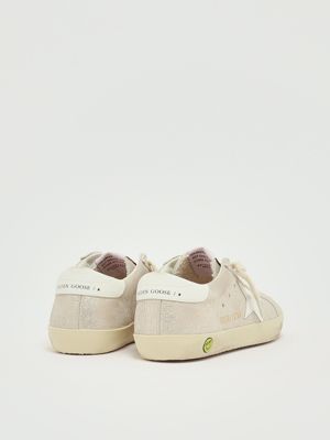 3. Super Star laminated leather sneakers for girls Sand-White