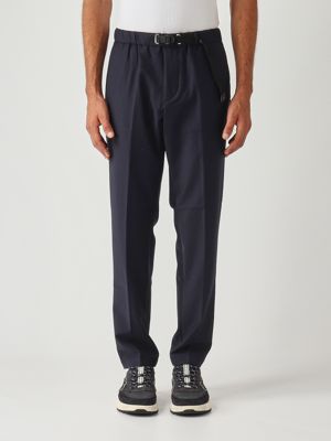 Greg Herrenhose aus Stretch-Wollmischung Blau White sand