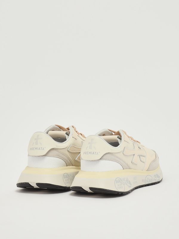 3. Lauryn 7788 leather and fabric sneakers for women Cream-ice Premiata lau07788