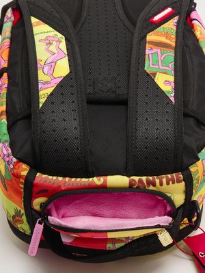 4. Girl's faux leather backpack Pink-Yellow
