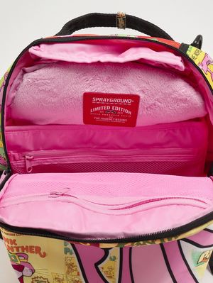 3. Girl's faux leather backpack Pink-Yellow