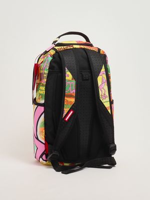 2. Girl's faux leather backpack Pink-Yellow