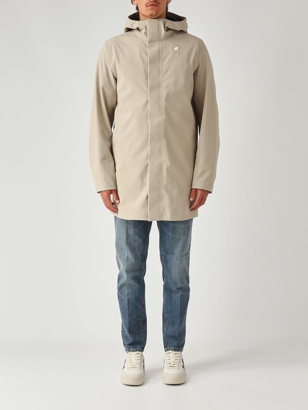 1. Veste homme Marlyn Bonded en tissu stretch imperméable Beige K-Way k7126uw