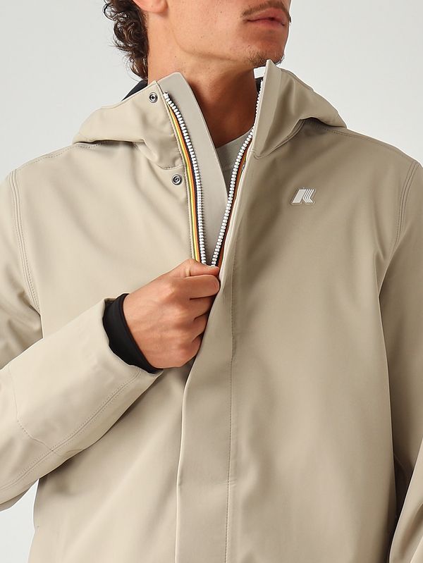 5. Veste homme Marlyn Bonded en tissu stretch imperméable Beige K-Way k7126uw