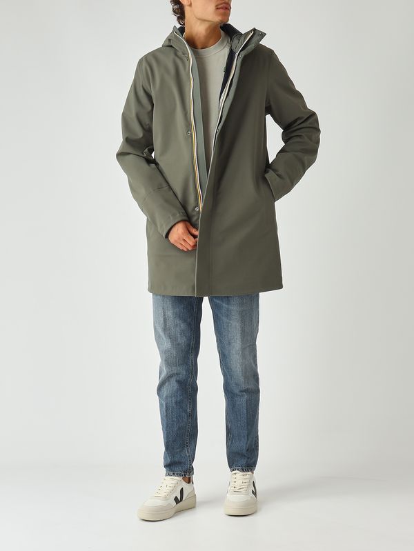 2. Veste homme Marlyn Bonded en tissu stretch imperméable Militaire K-Way k7126uw