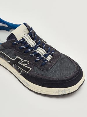 9. Nous 7726 suede and nylon sneakers for men Navy
