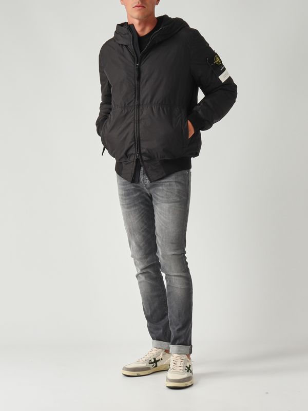 Stone Island Recycled Crinkle Reps nylon jacket for men - Black