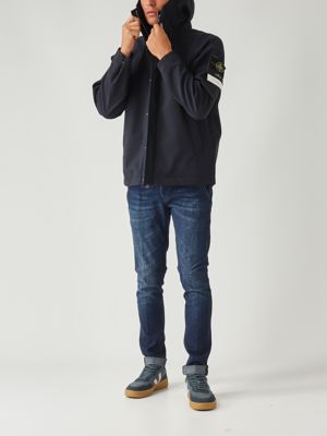 5. Stretch soft shell parka for men Navy blue