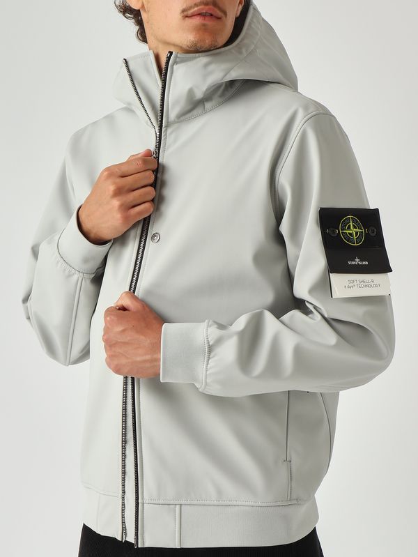 5. Giacca uomo in soft shell stretch Grigio Perla Stone Island k2s15q100004s0b22