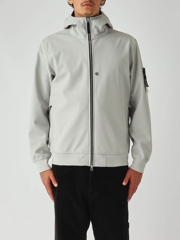 1. Giacca uomo in soft shell stretch Grigio Perla Stone Island k2s15q100004s0b22