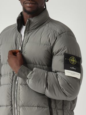 Stone Island Light stretch nylon down jacket for men - Cement