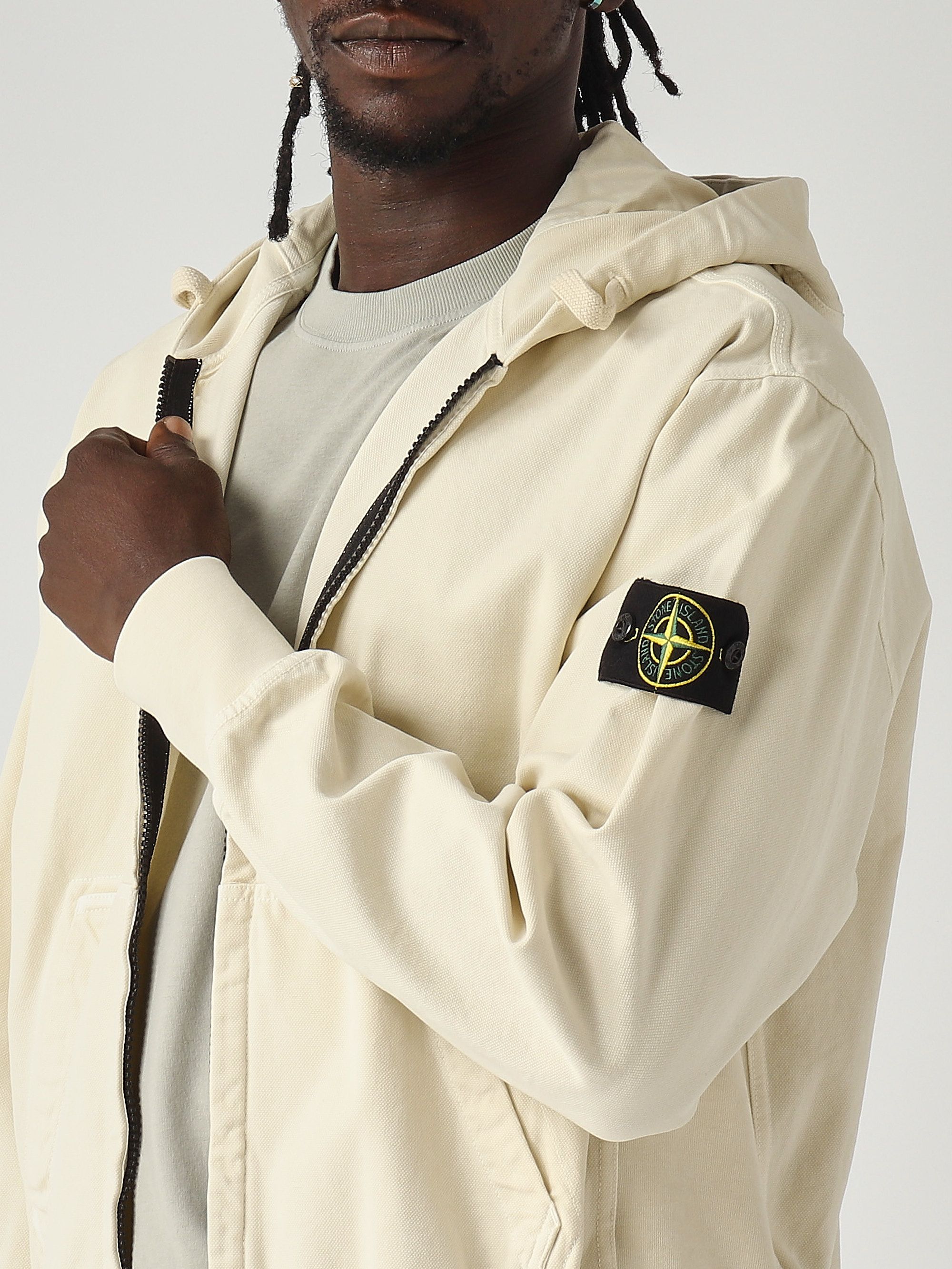 Panama organic cotton sweatshirt for men k2s156100017s0184 Ivory