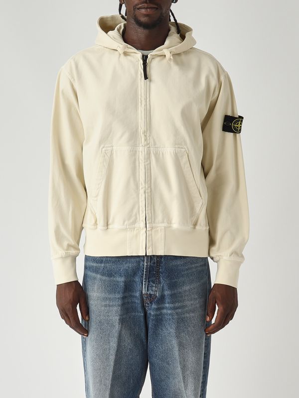 Panama organic cotton sweatshirt for men k2s156100017s0184 Ivory