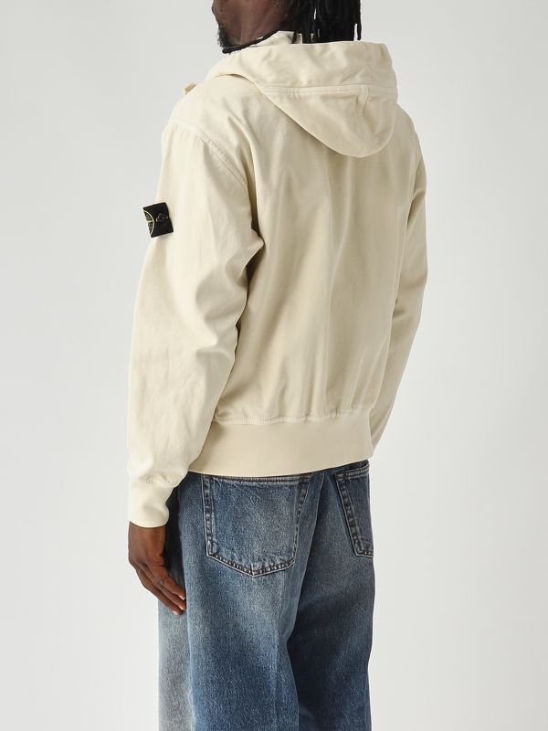 4. Felpa uomo in cotone biologico Panama Avorio Stone Island k2s156100017s0184