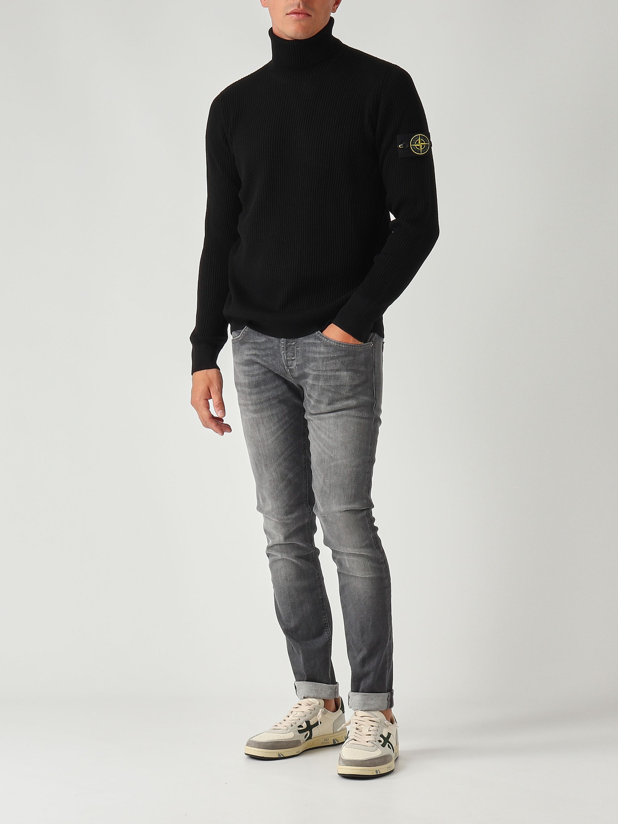 Full rib RWS wool turtleneck for men k2s155100052s00c2 Black