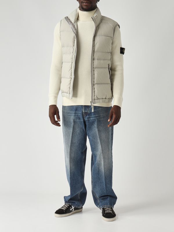 2. Jersey de cuello alto para hombre de lana virgen RWS Marfil Stone Island k2s155100052s00c2