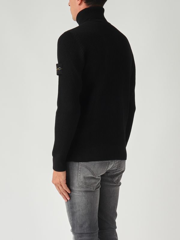 3. Jersey de cuello alto para hombre de lana virgen RWS Negro Stone Island k2s155100052s00c2