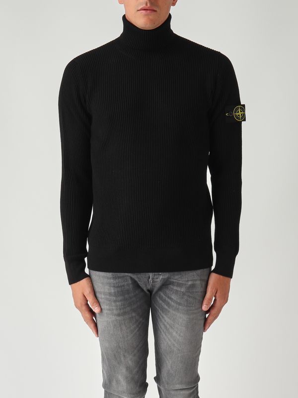 1. Jersey de cuello alto para hombre de lana virgen RWS Negro Stone Island k2s155100052s00c2