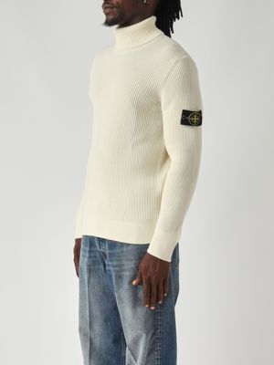 3. Jersey de cuello alto para hombre de lana virgen RWS Marfil