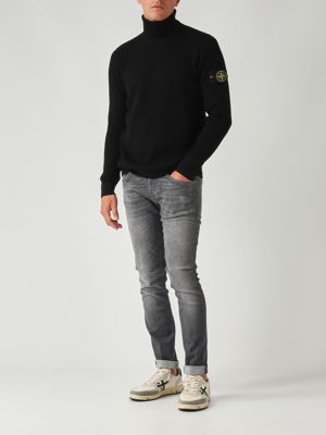 5. Jersey de cuello alto para hombre de lana virgen RWS Negro