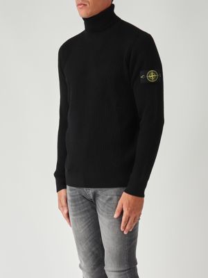 2. Jersey de cuello alto para hombre de lana virgen RWS Negro