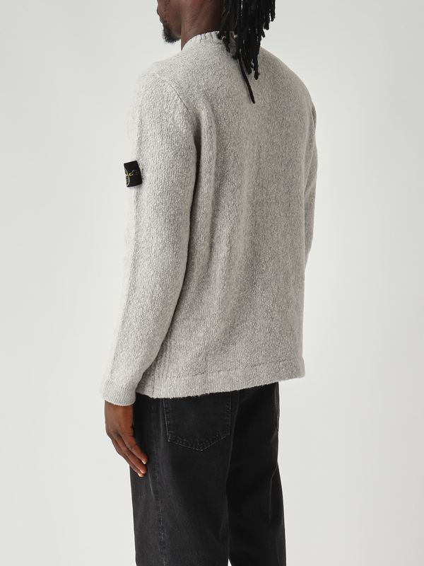 4. Jersey de hombre de hilo fantasía en mezcla de lana y nailon Gris jaspeado Stone Island k2s155100056s00n2