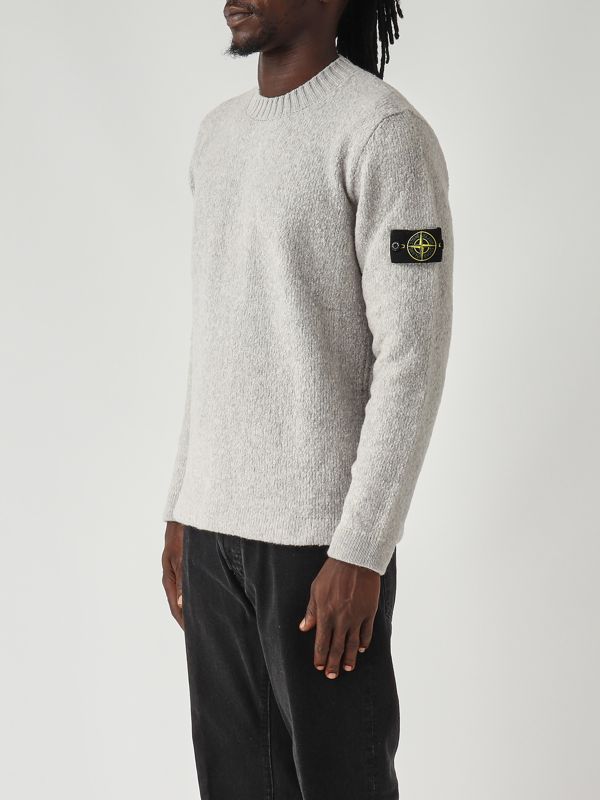 3. Jersey de hombre de hilo fantasía en mezcla de lana y nailon Gris jaspeado Stone Island k2s155100056s00n2