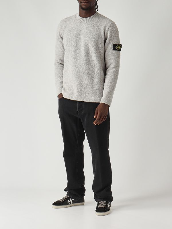 2. Jersey de hombre de hilo fantasía en mezcla de lana y nailon Gris jaspeado Stone Island k2s155100056s00n2