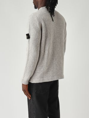 4. Jersey de hombre de hilo fantasía en mezcla de lana y nailon Gris jaspeado