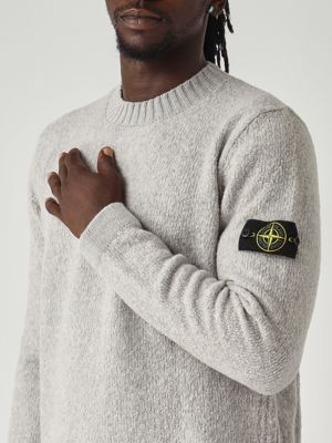 5. Jersey de hombre de hilo fantasía en mezcla de lana y nailon Gris jaspeado
