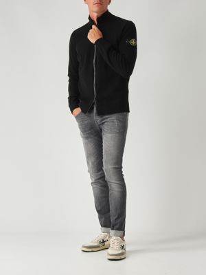 Stone Island Stretch RWS wool sweater for men - Black | Caposerio.com