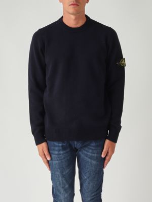 Lambswool blend sweater for men Navy blue Stone Island