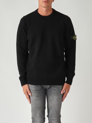Lambswool blend sweater for men Black Stone Island