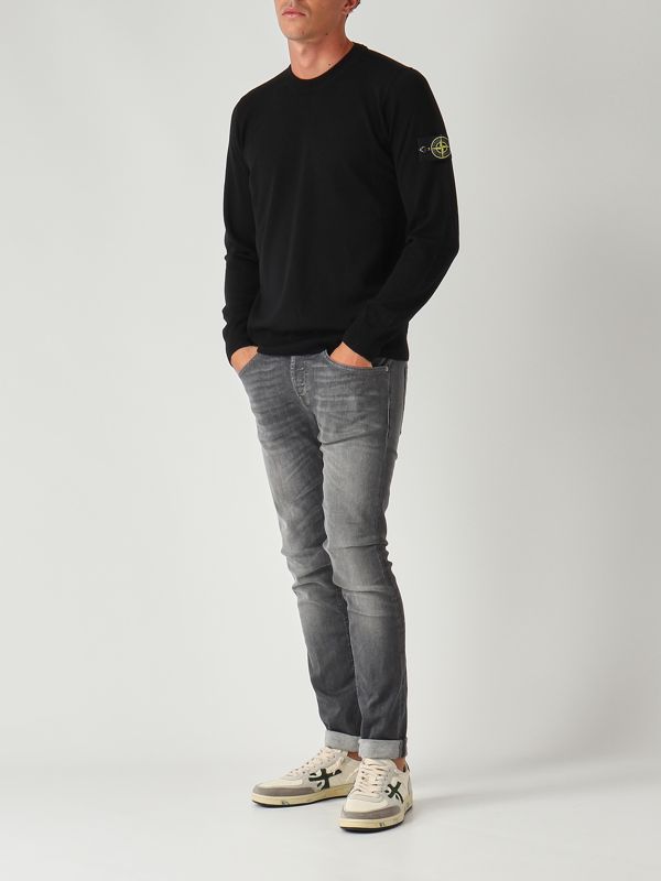 Stone Island Light RWS pure wool sweater for men - Black