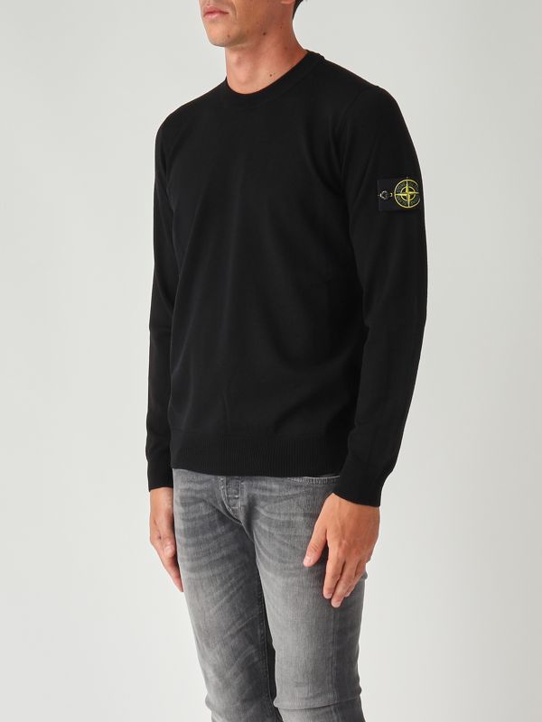 Stone Island Light RWS pure wool sweater for men - Black