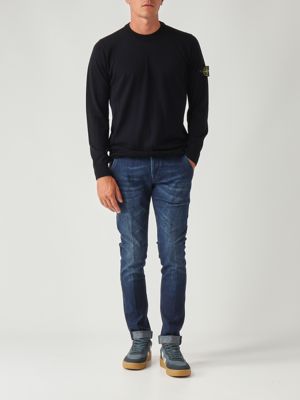 5. Pull en pure laine RWS pour homme Bleu Marine Stone Island k2s155100071s00c4