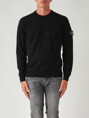 Light RWS pure wool sweater for men Black Stone Island