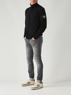 Stone Island Light RWS pure wool turtleneck for men - Black