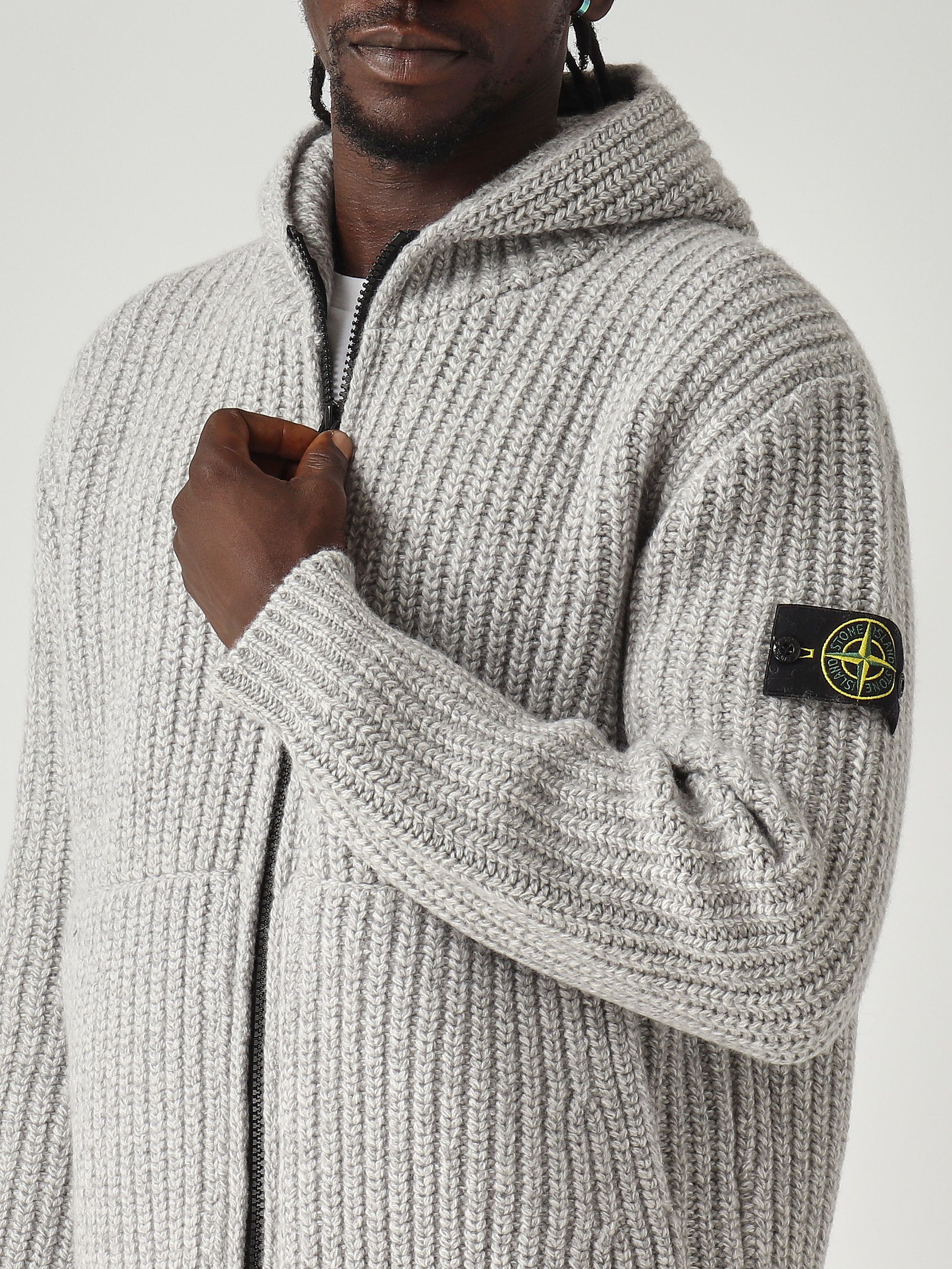 Fisherman's cashmere and RWS wool blend cardigan for men